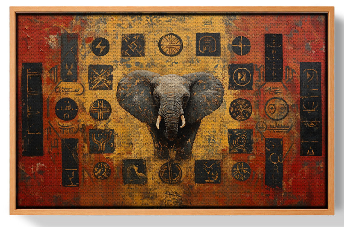 Elephant Tribal Gold Black African American canvas print view 43