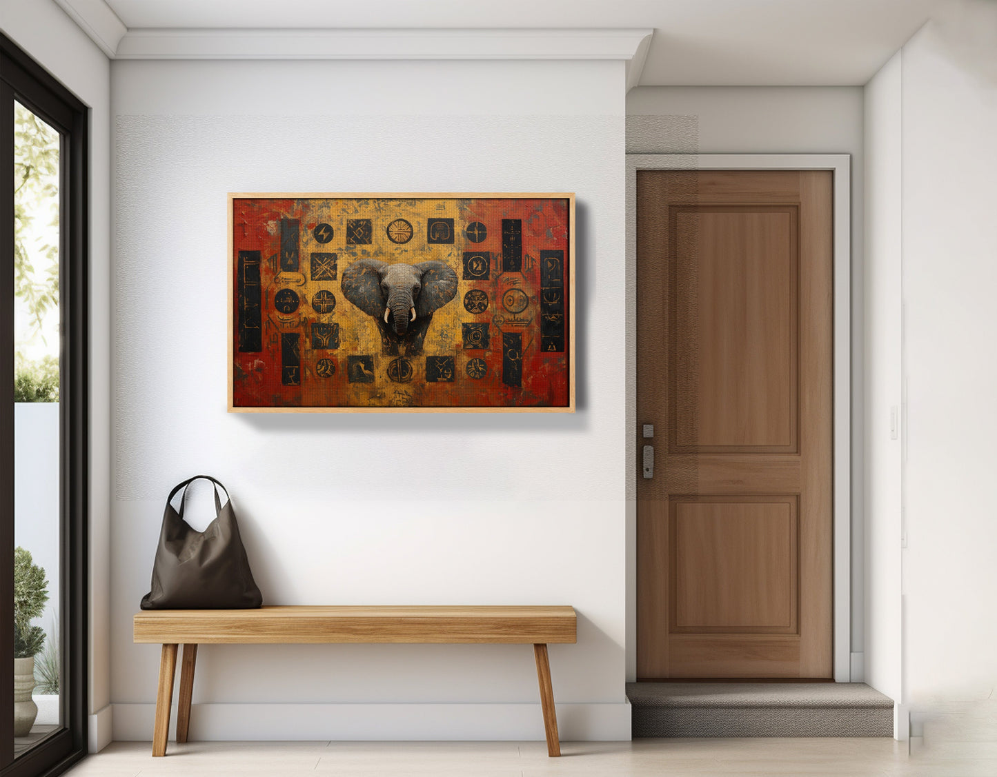 Elephant Tribal Gold Black African American canvas print view 53