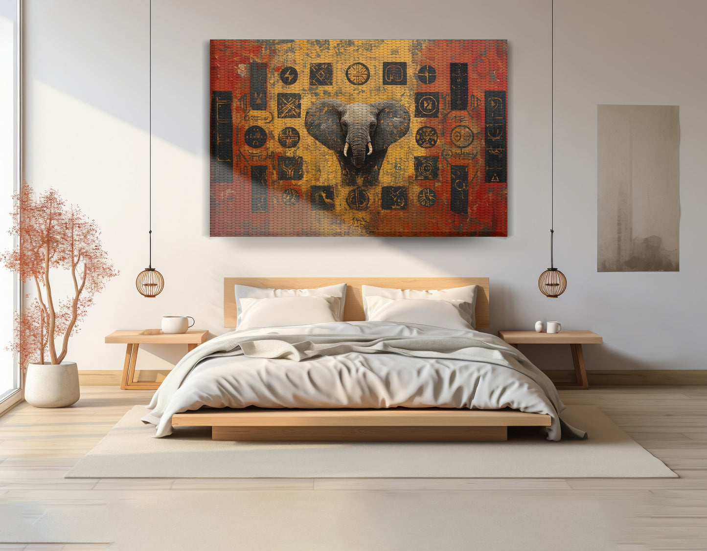 Elephant Tribal Gold Black African American canvas print view 15