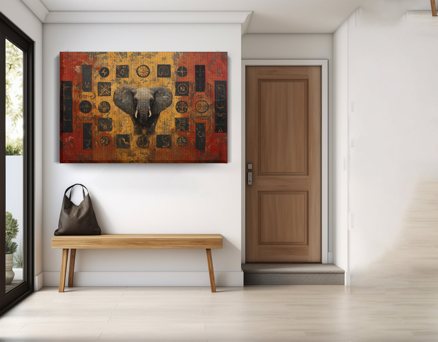 Elephant Tribal Gold Black African American canvas print view 17