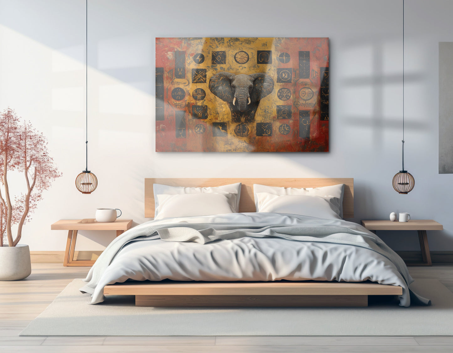 Elephant Tribal Gold Black African American canvas print view 21