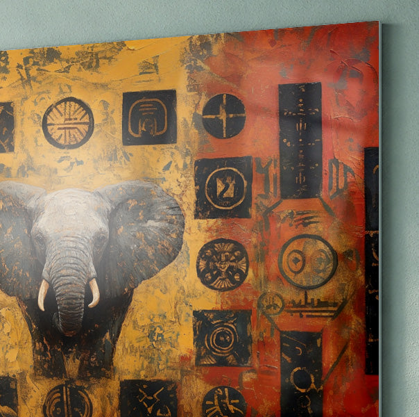 Elephant Tribal Gold Black African American canvas print view 22