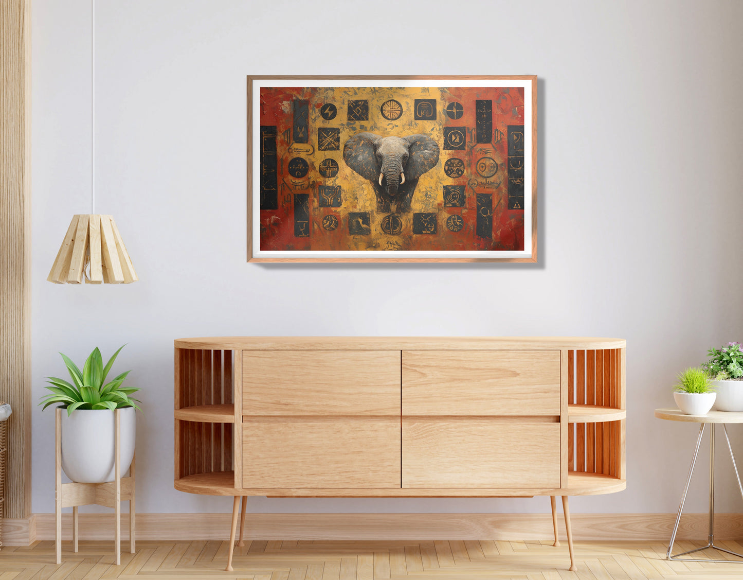 Elephant Tribal Gold Black African American canvas print view 80