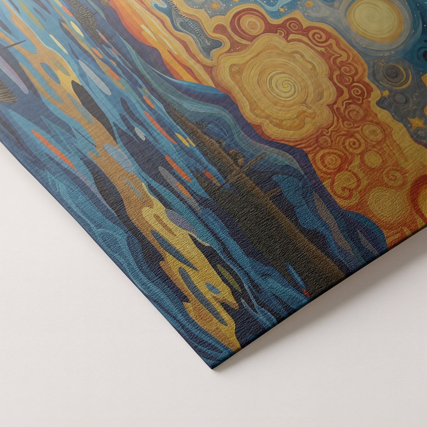 Blue Safari Sunset African American canvas print artwork by MoomZee Artwork