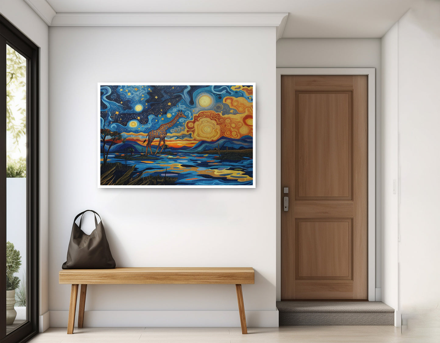 Blue Safari Sunset African American canvas print home decor view