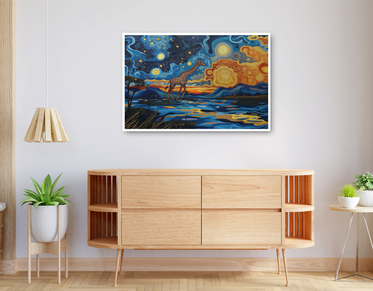 Alternate view of Blue Safari Sunset African American canvas print