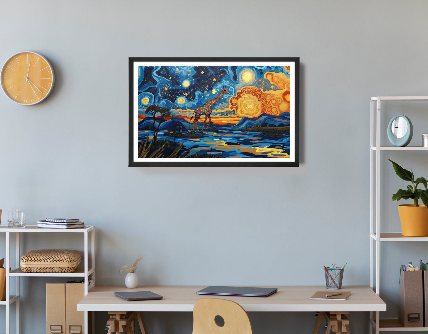 Blue Safari Sunset African American canvas print view 72