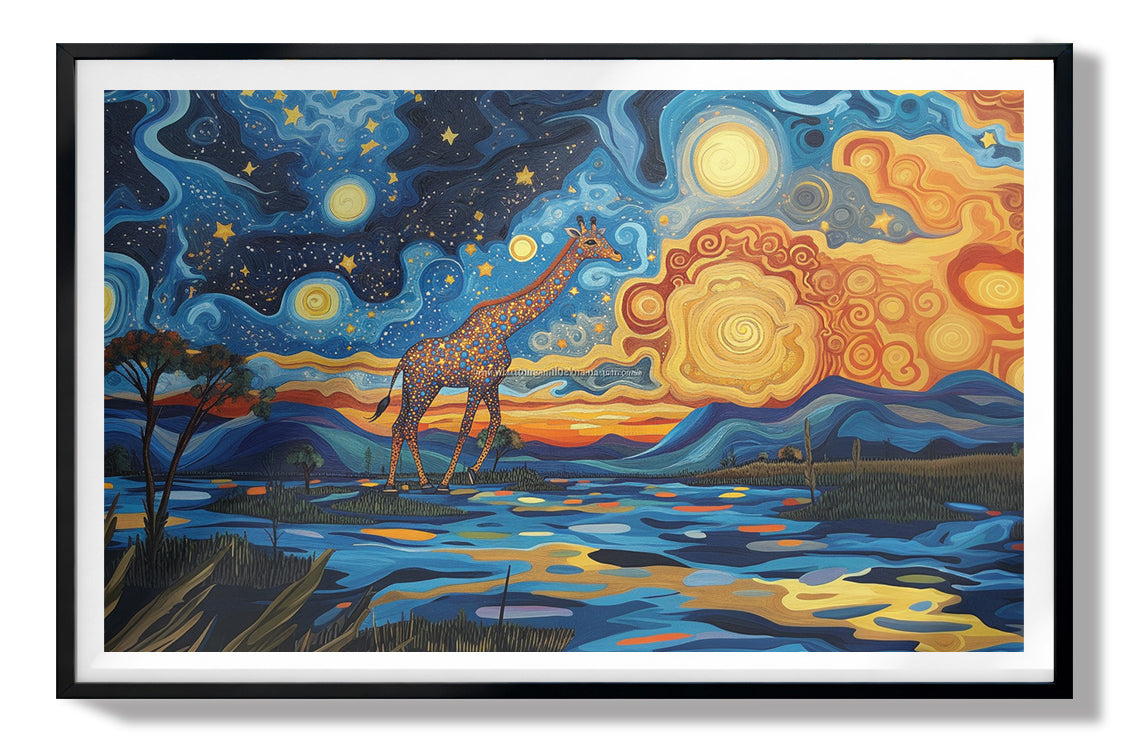 Blue Safari Sunset African American canvas print view 67