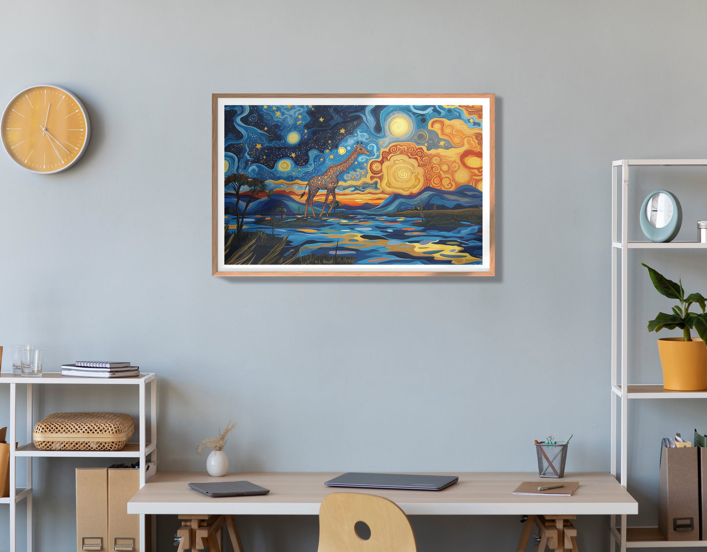 Blue Safari Sunset African American canvas print view 84