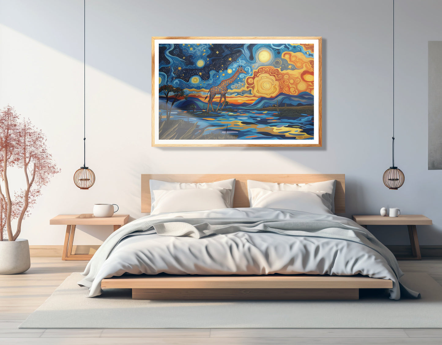 Blue Safari Sunset African American canvas print view 75