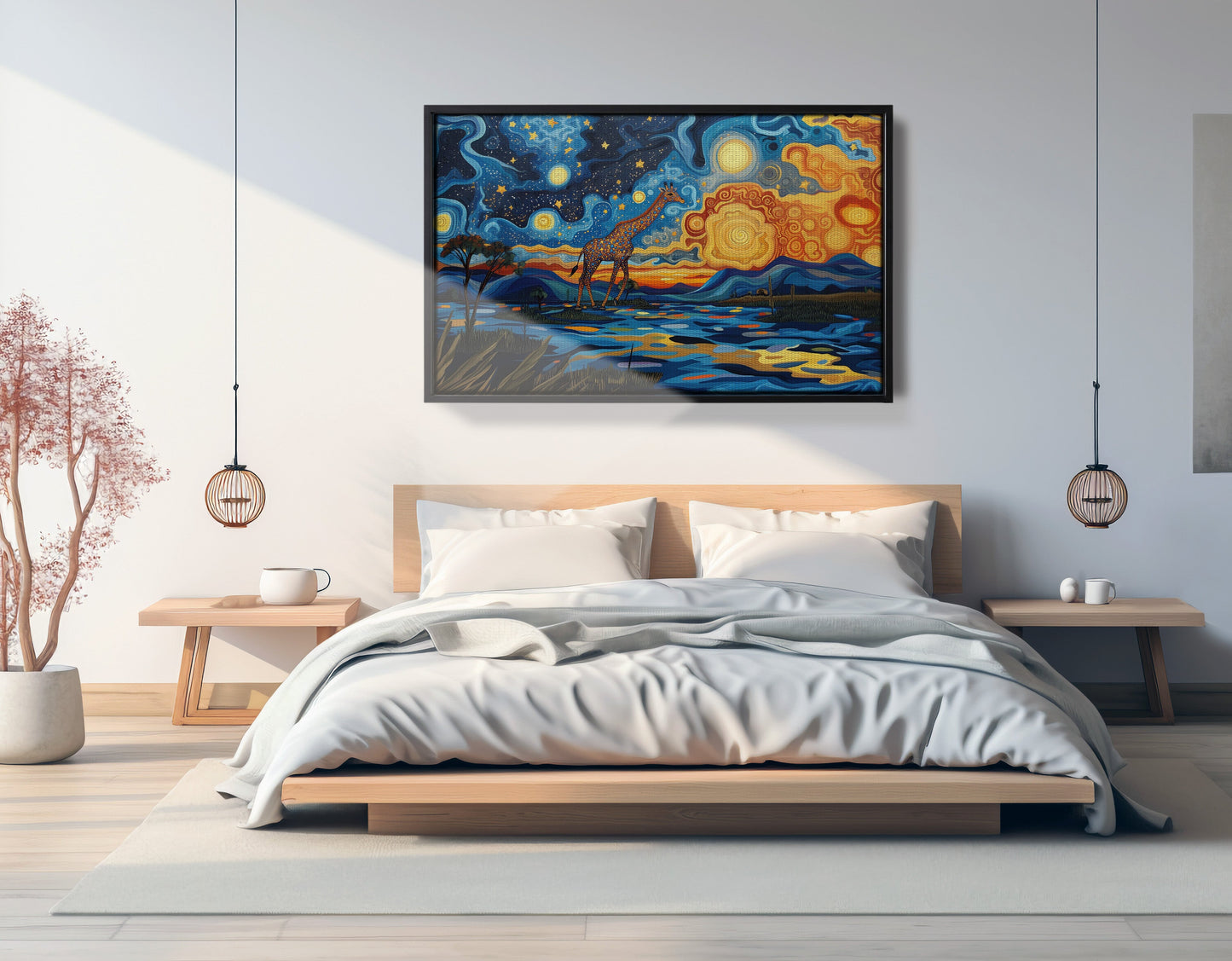 Blue Safari Sunset African American canvas print view 27