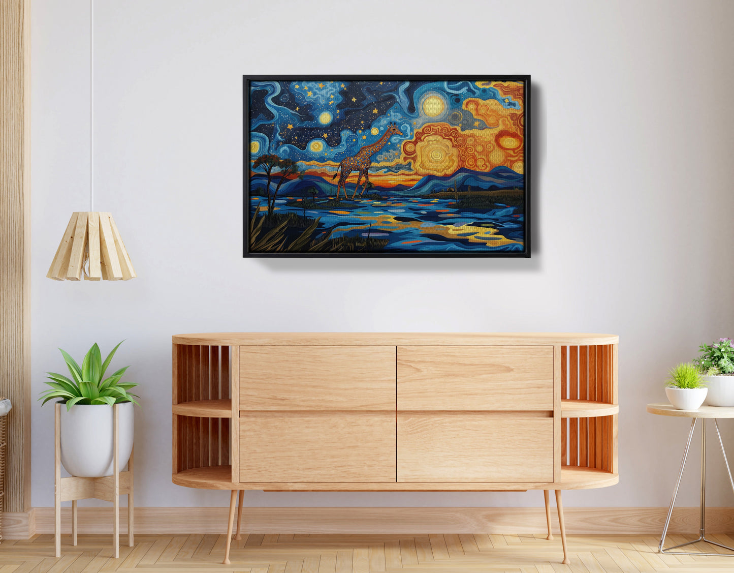 Blue Safari Sunset African American canvas print view 26