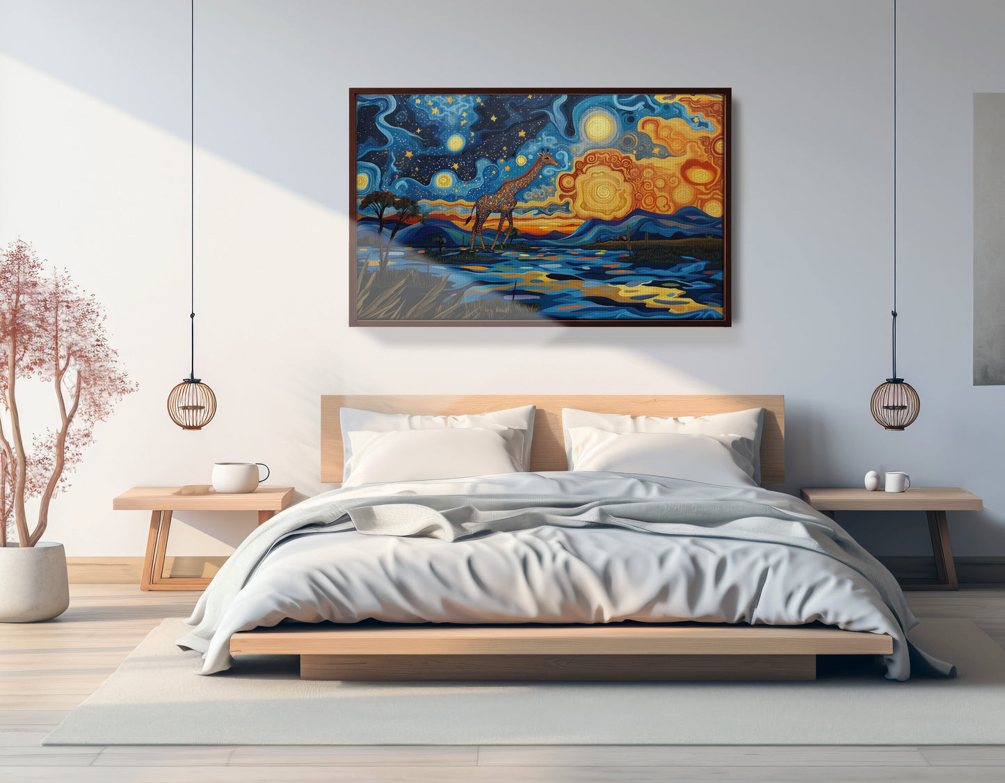 Blue Safari Sunset African American canvas print view 33