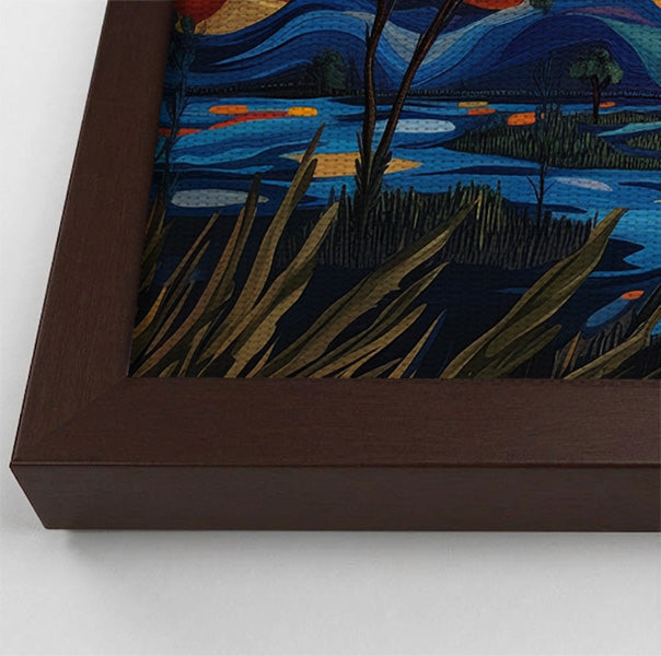 Blue Safari Sunset African American canvas print view 34