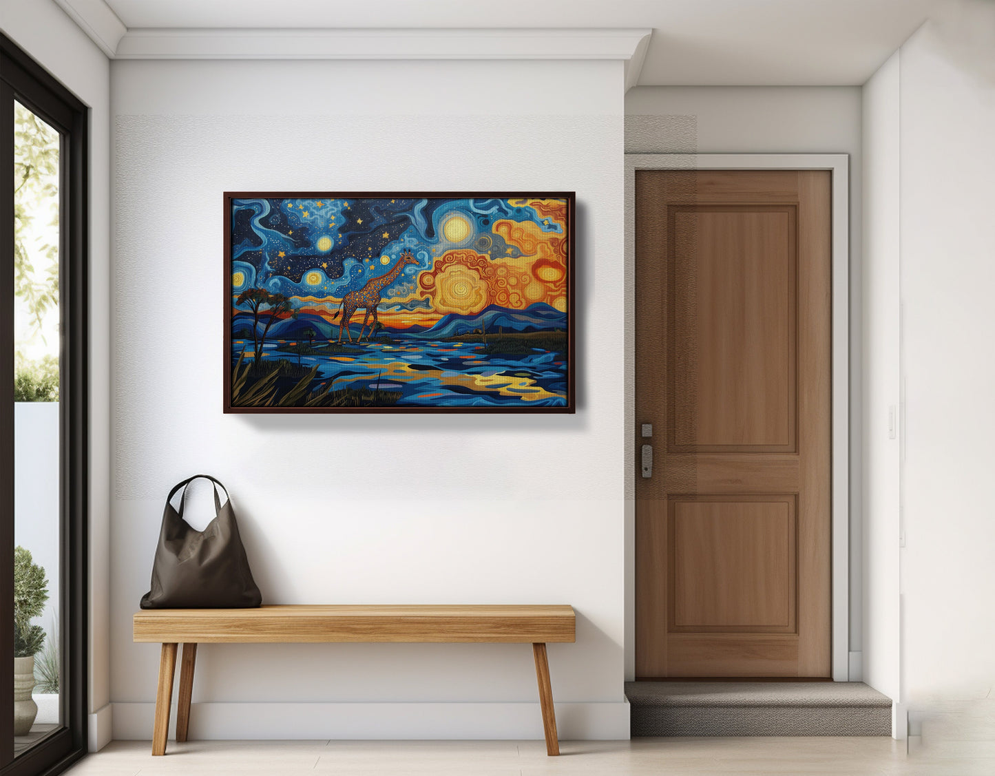 Blue Safari Sunset African American canvas print view 35