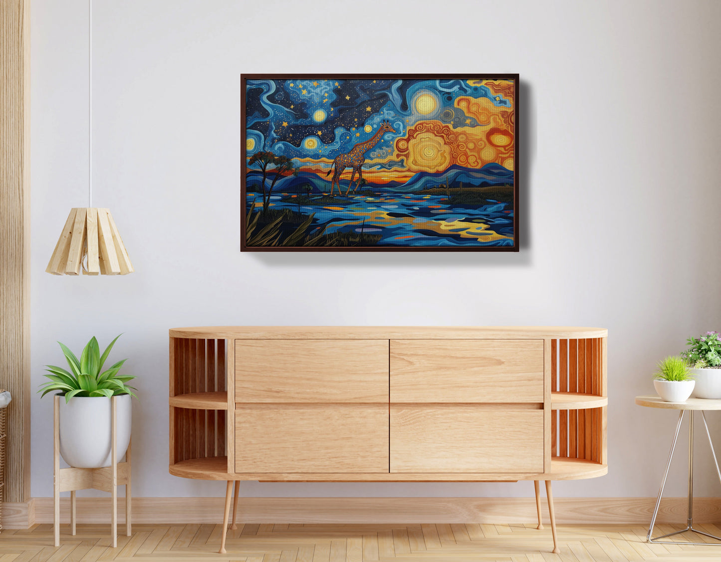 Blue Safari Sunset African American canvas print view 32