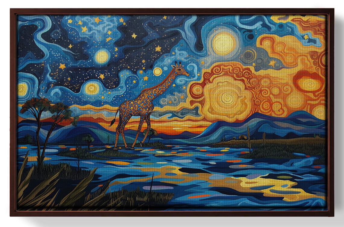 Blue Safari Sunset African American canvas print view 31