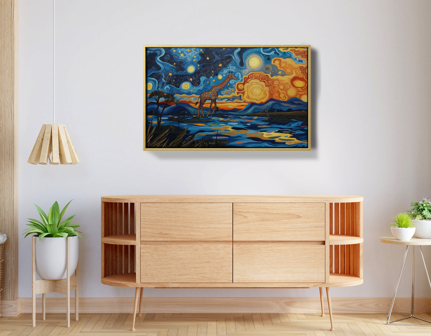 Blue Safari Sunset African American canvas print view 38