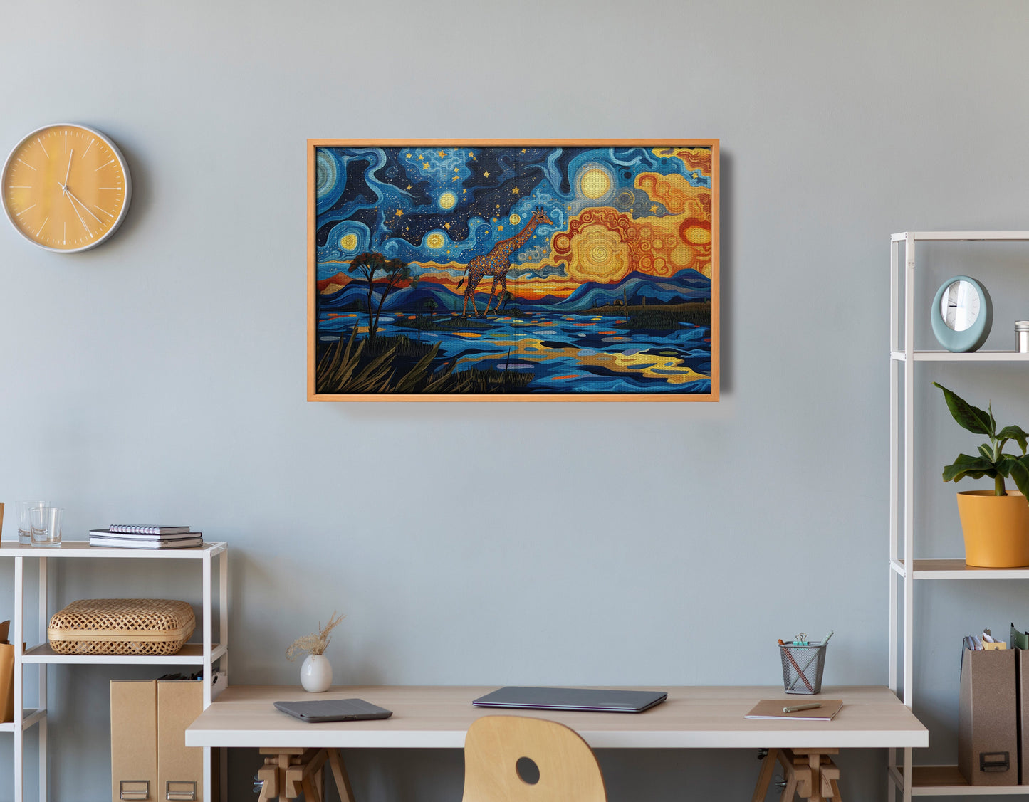 Blue Safari Sunset African American canvas print view 48