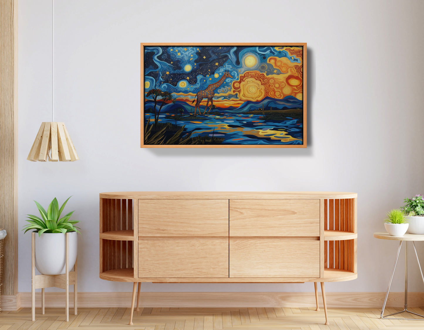 Blue Safari Sunset African American canvas print view 44