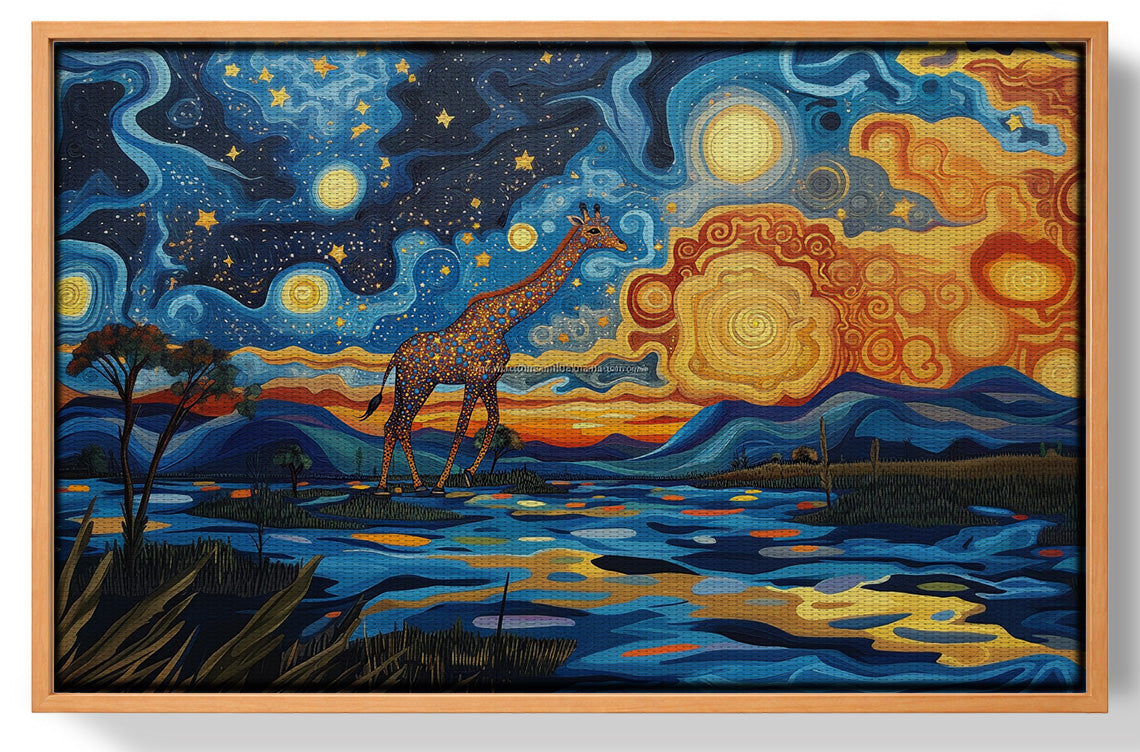 Blue Safari Sunset African American canvas print view 43