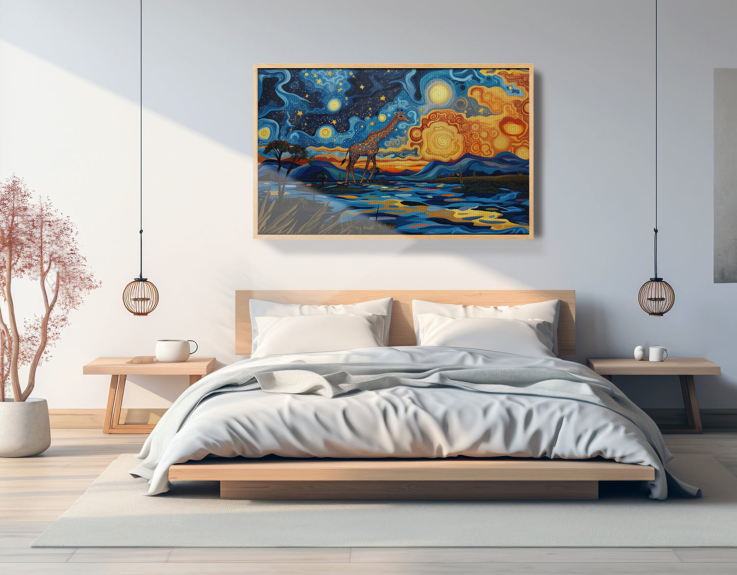 Blue Safari Sunset African American canvas print view 51