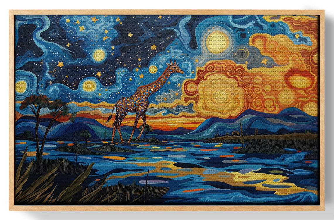 Blue Safari Sunset African American canvas print view 49