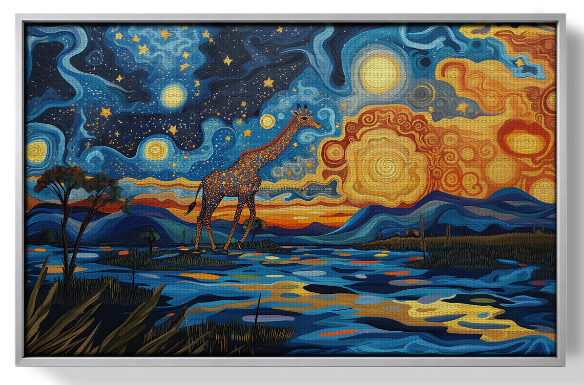 Blue Safari Sunset African American canvas print view 55