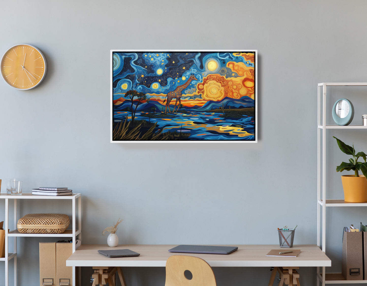 Blue Safari Sunset African American canvas print view 66