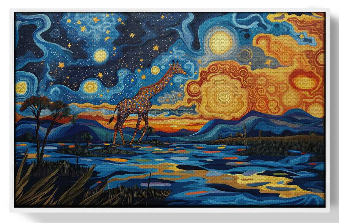 Blue Safari Sunset African American canvas print view 61