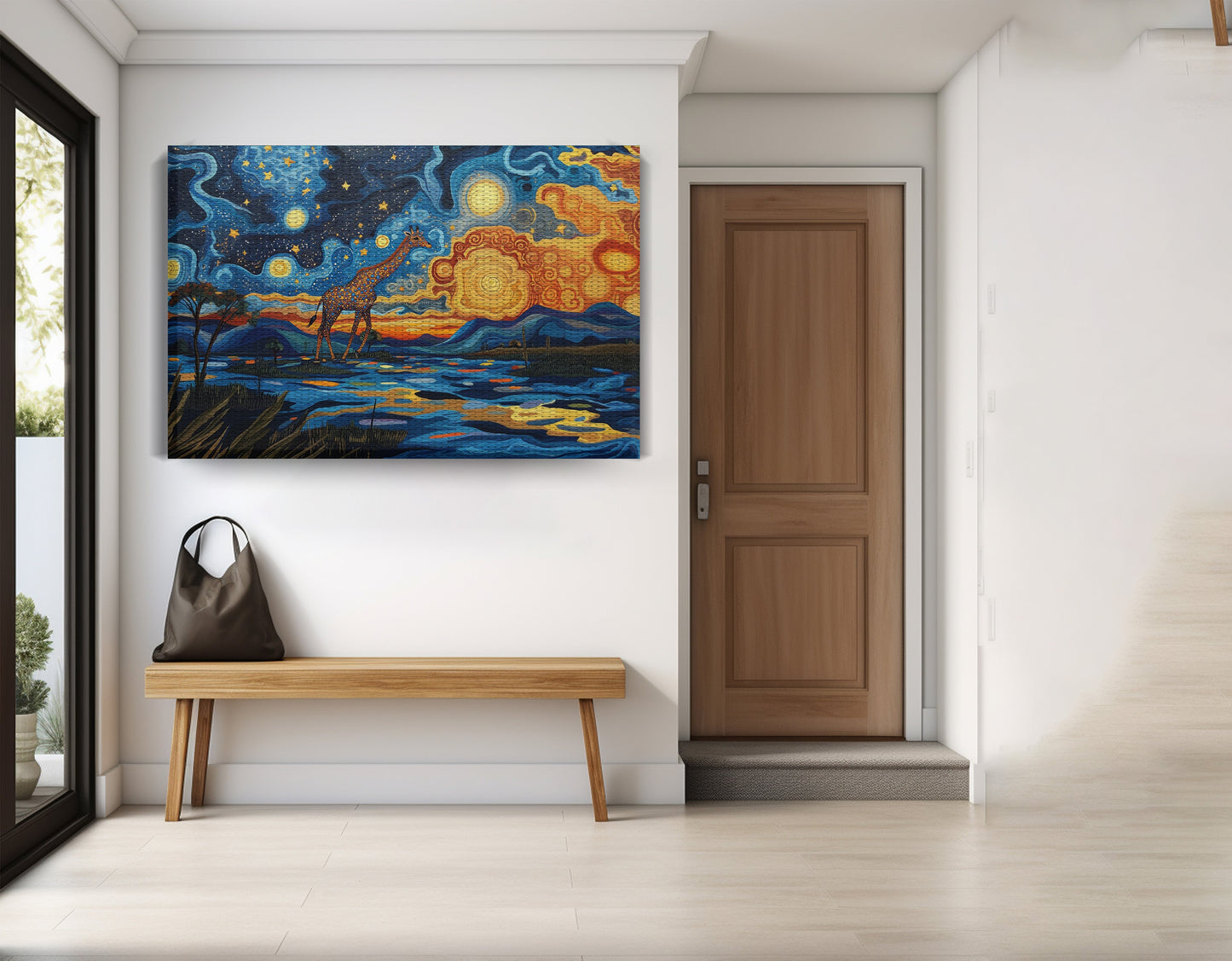 Blue Safari Sunset African American canvas print view 17