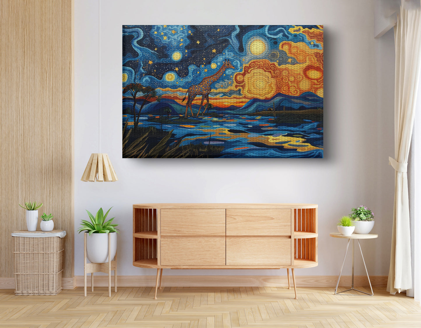 Blue Safari Sunset African American canvas print view 14