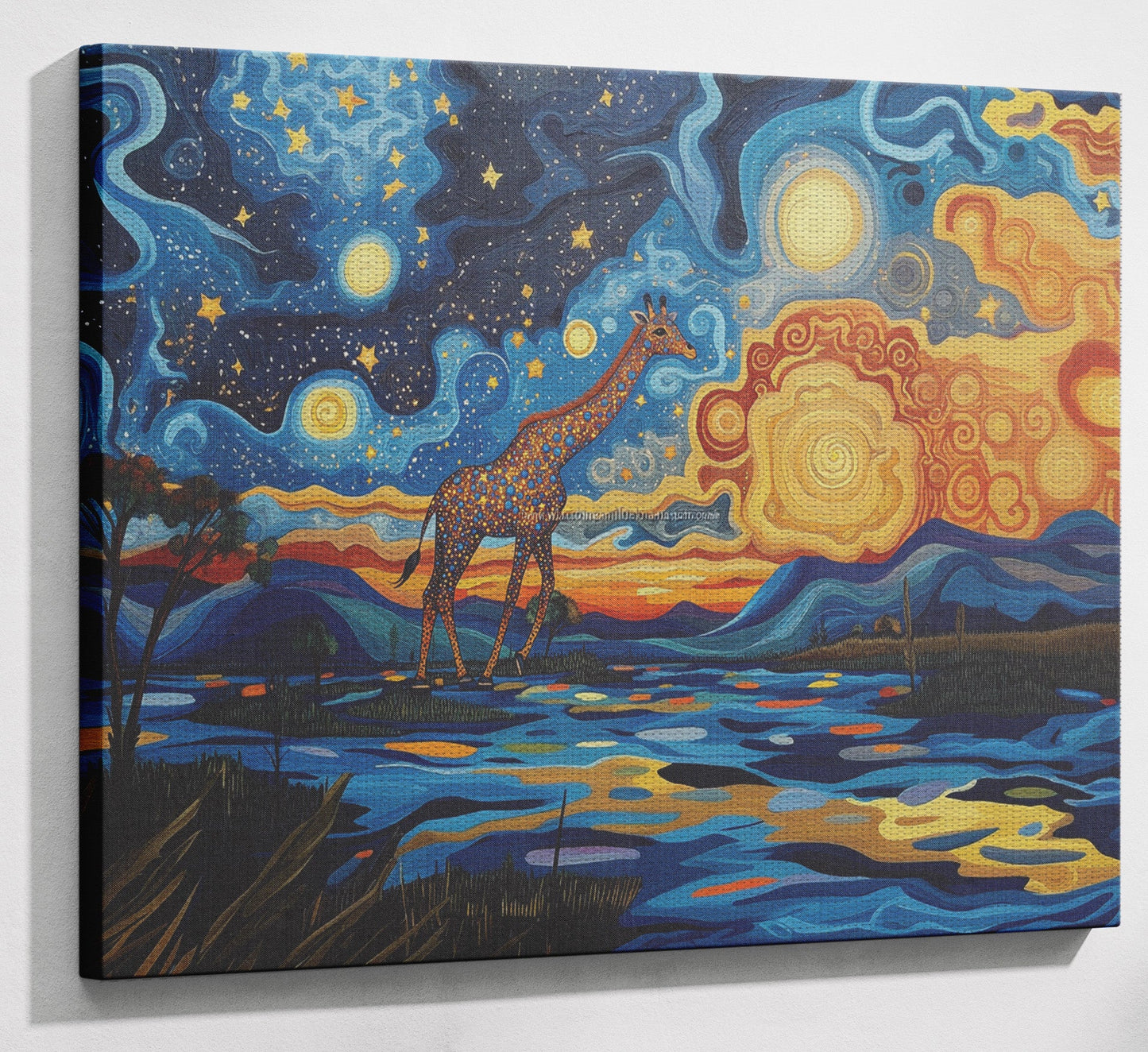 Blue Safari Sunset African American canvas print view 13