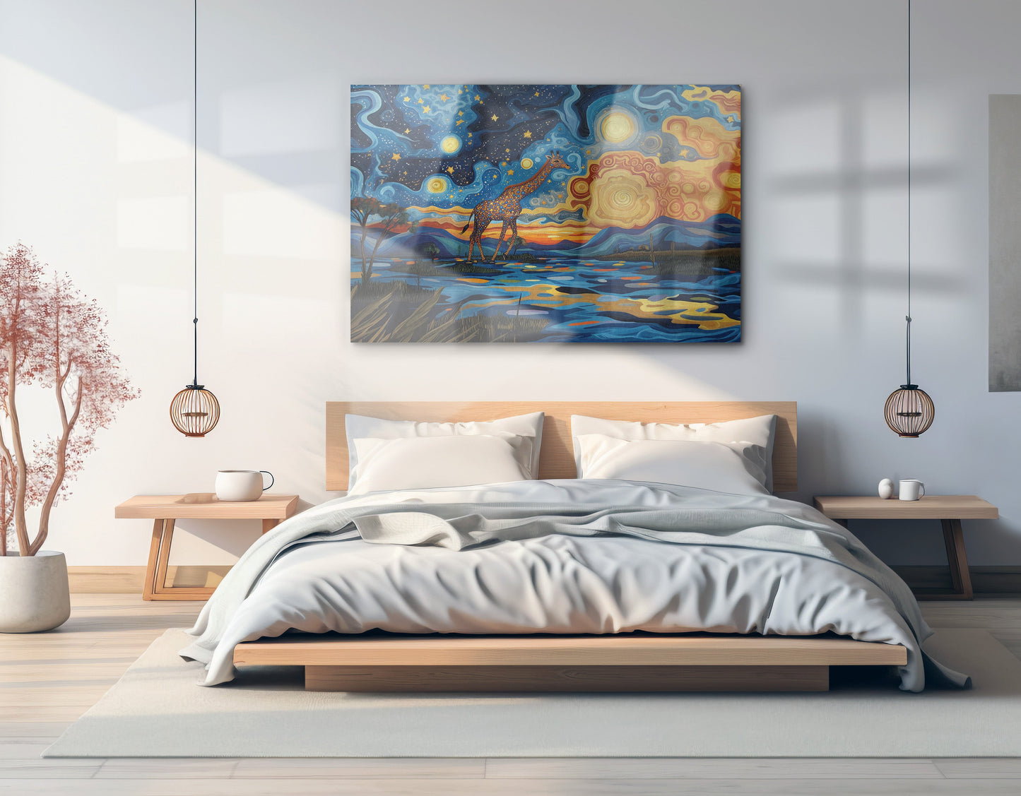 Blue Safari Sunset African American canvas print view 21