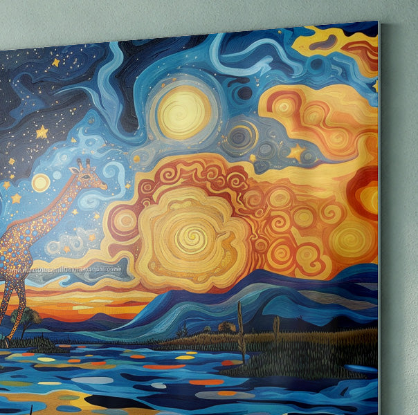 Blue Safari Sunset African American canvas print view 22