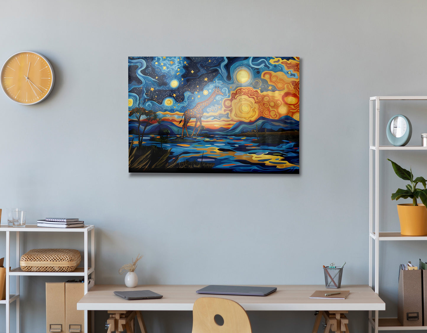 Blue Safari Sunset African American canvas print view 24