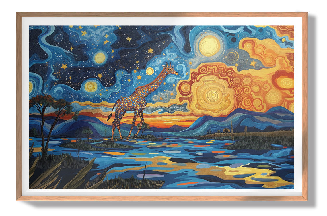 Blue Safari Sunset African American canvas print view 79