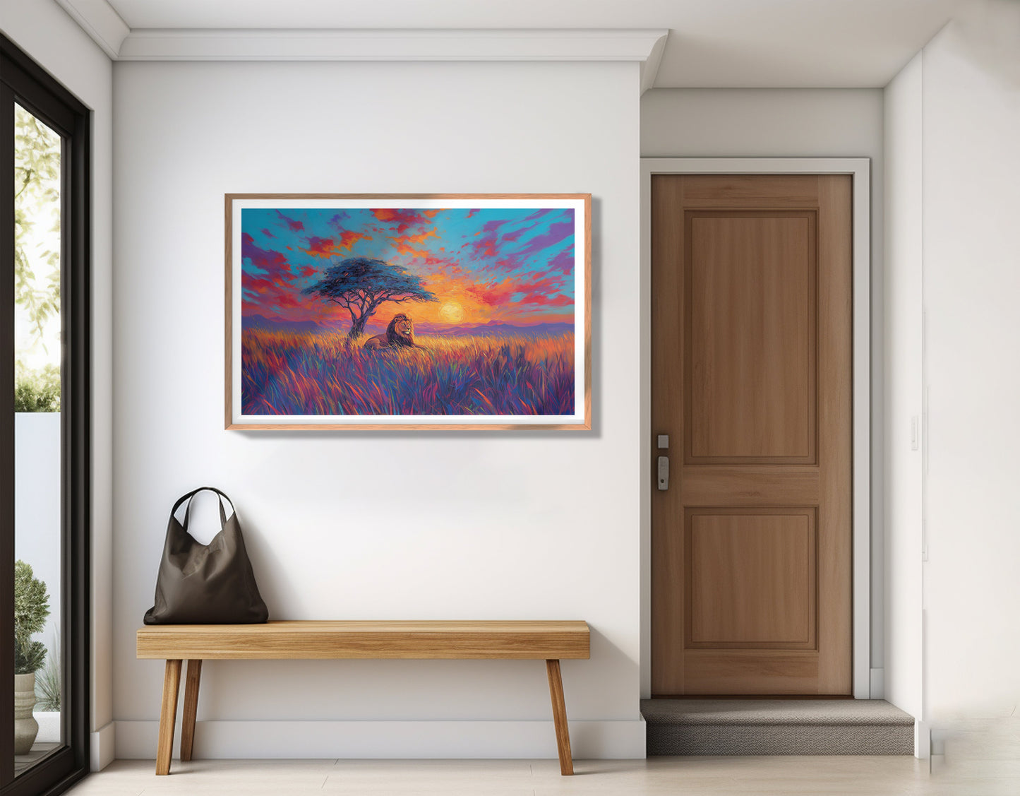 Lion Colorful Sunset Black African American canvas print view 83