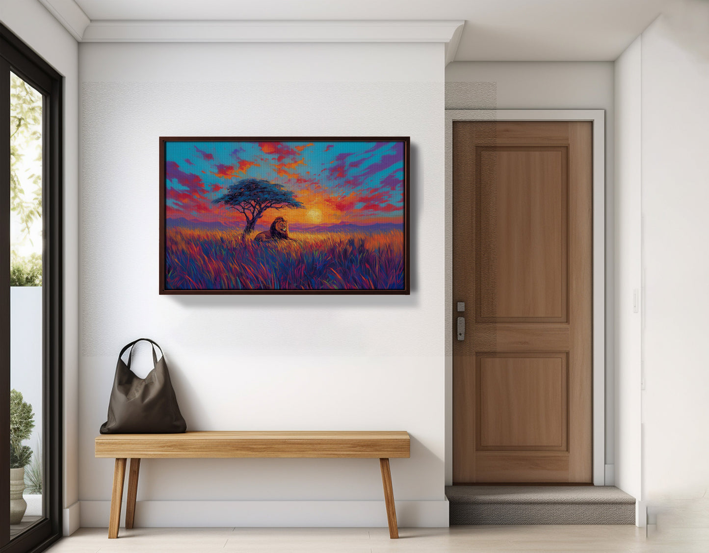 Lion Colorful Sunset Black African American canvas print view 35