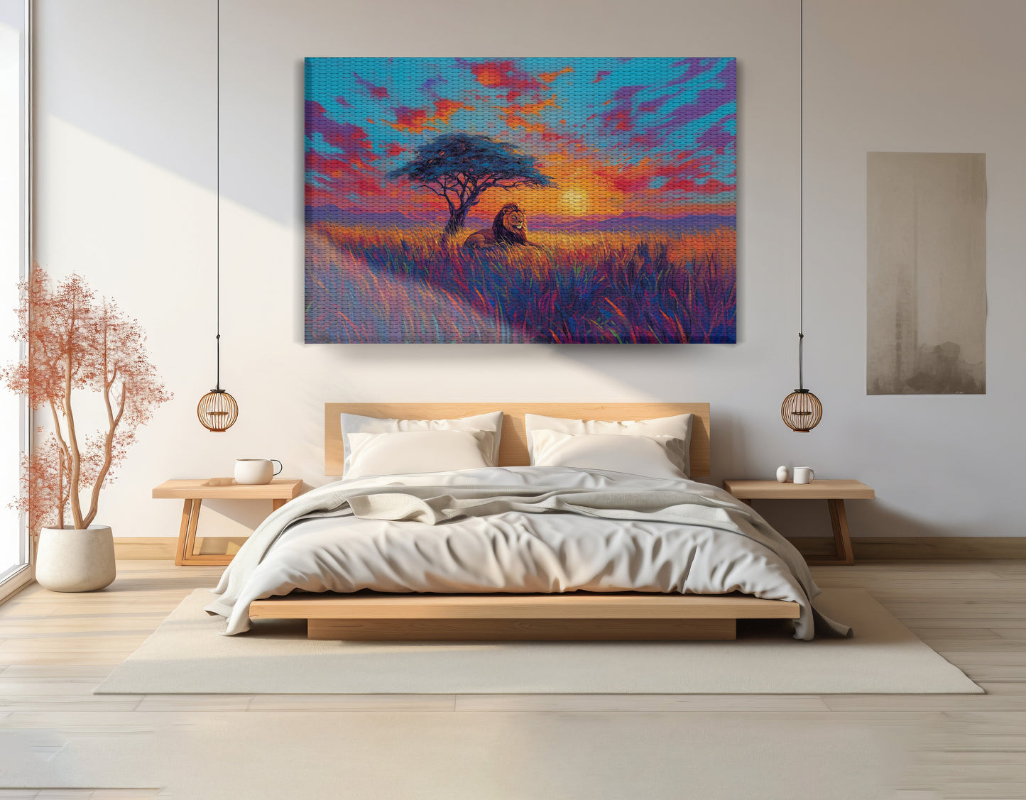 Lion Colorful Sunset Black African American canvas print view 15