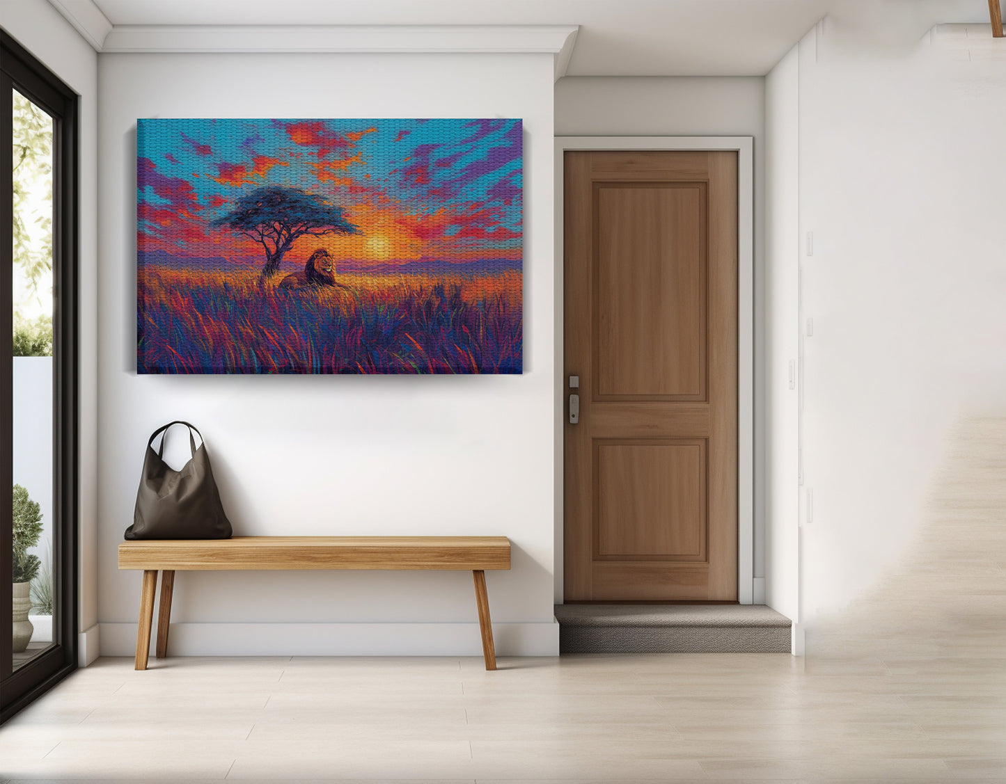 Lion Colorful Sunset Black African American canvas print view 17