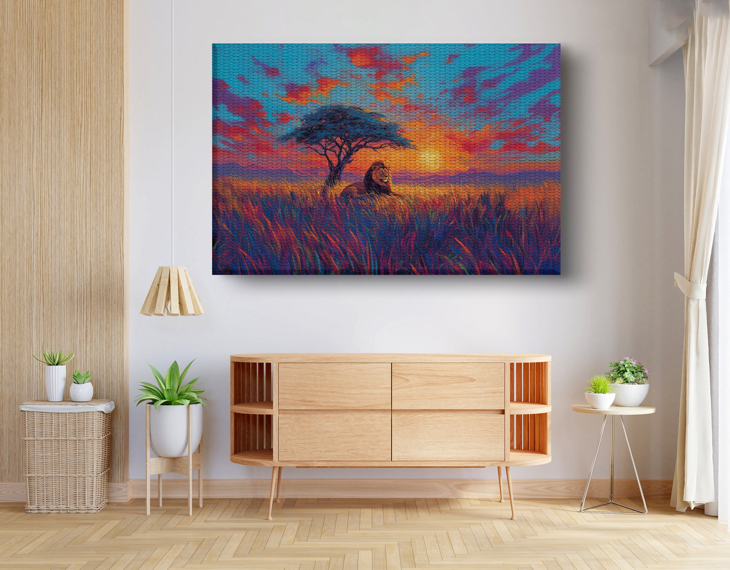 Lion Colorful Sunset Black African American canvas print view 14