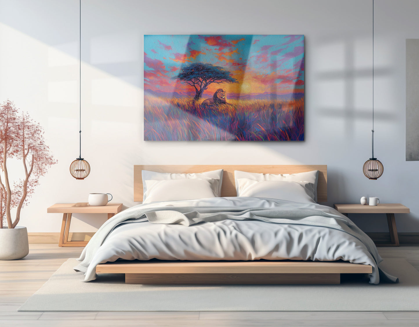 Lion Colorful Sunset Black African American canvas print view 21