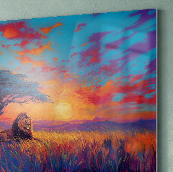 Lion Colorful Sunset Black African American canvas print view 22