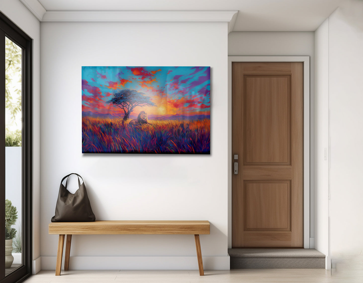 Lion Colorful Sunset Black African American canvas print view 23