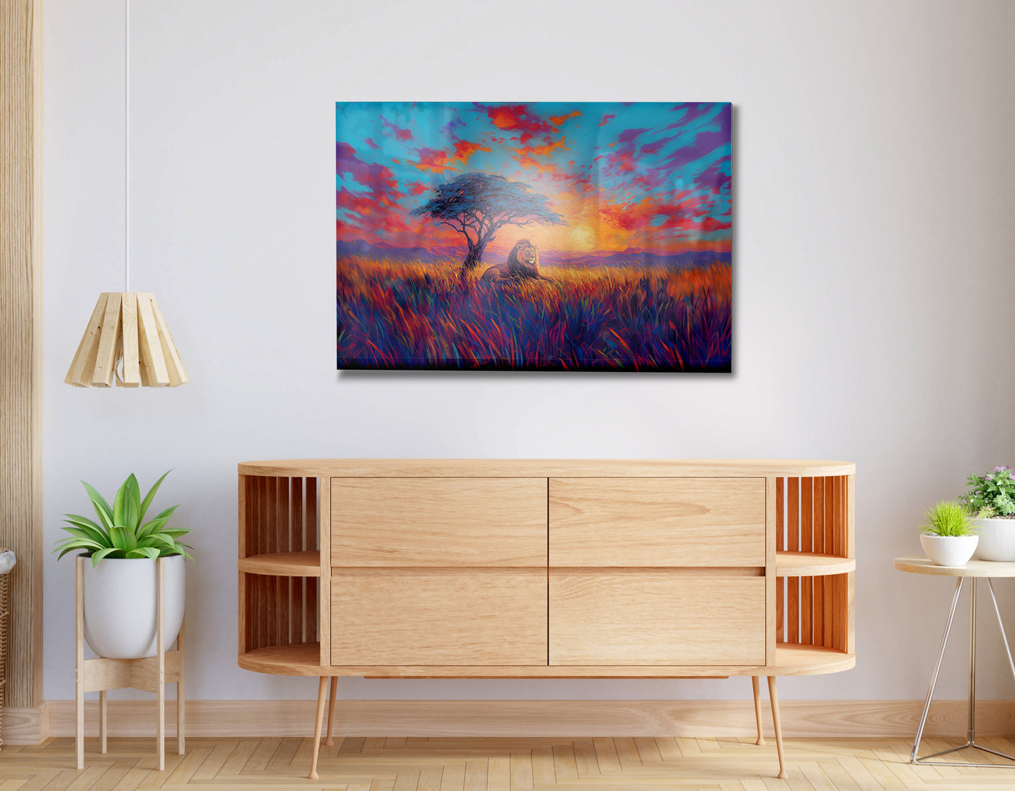 Lion Colorful Sunset Black African American canvas print view 20