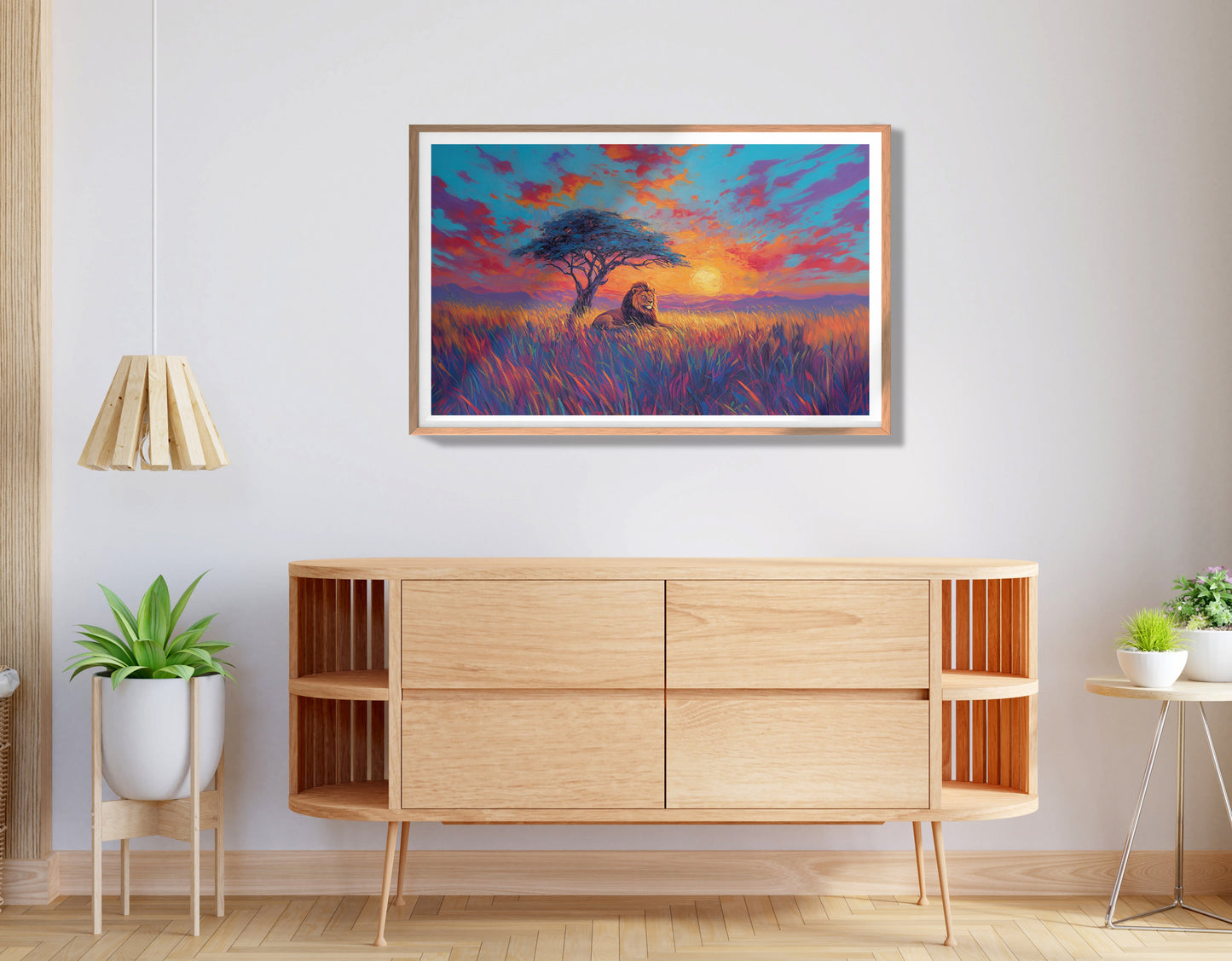 Lion Colorful Sunset Black African American canvas print view 80