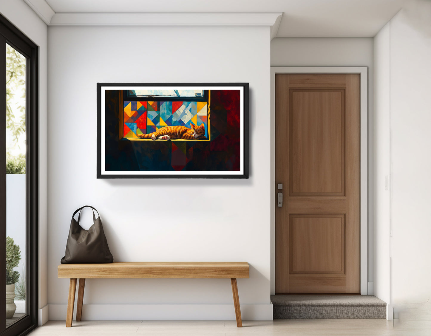 Sleeping Orange Cat Window African American canvas print view 71
