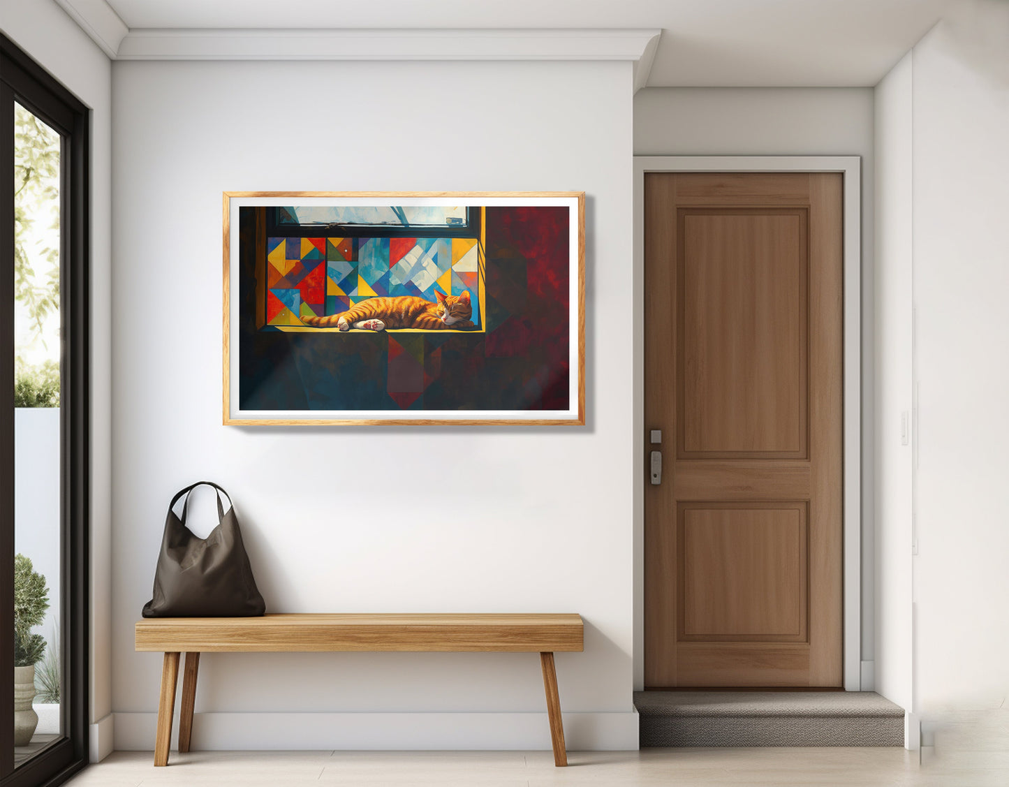 Sleeping Orange Cat Window African American canvas print view 77