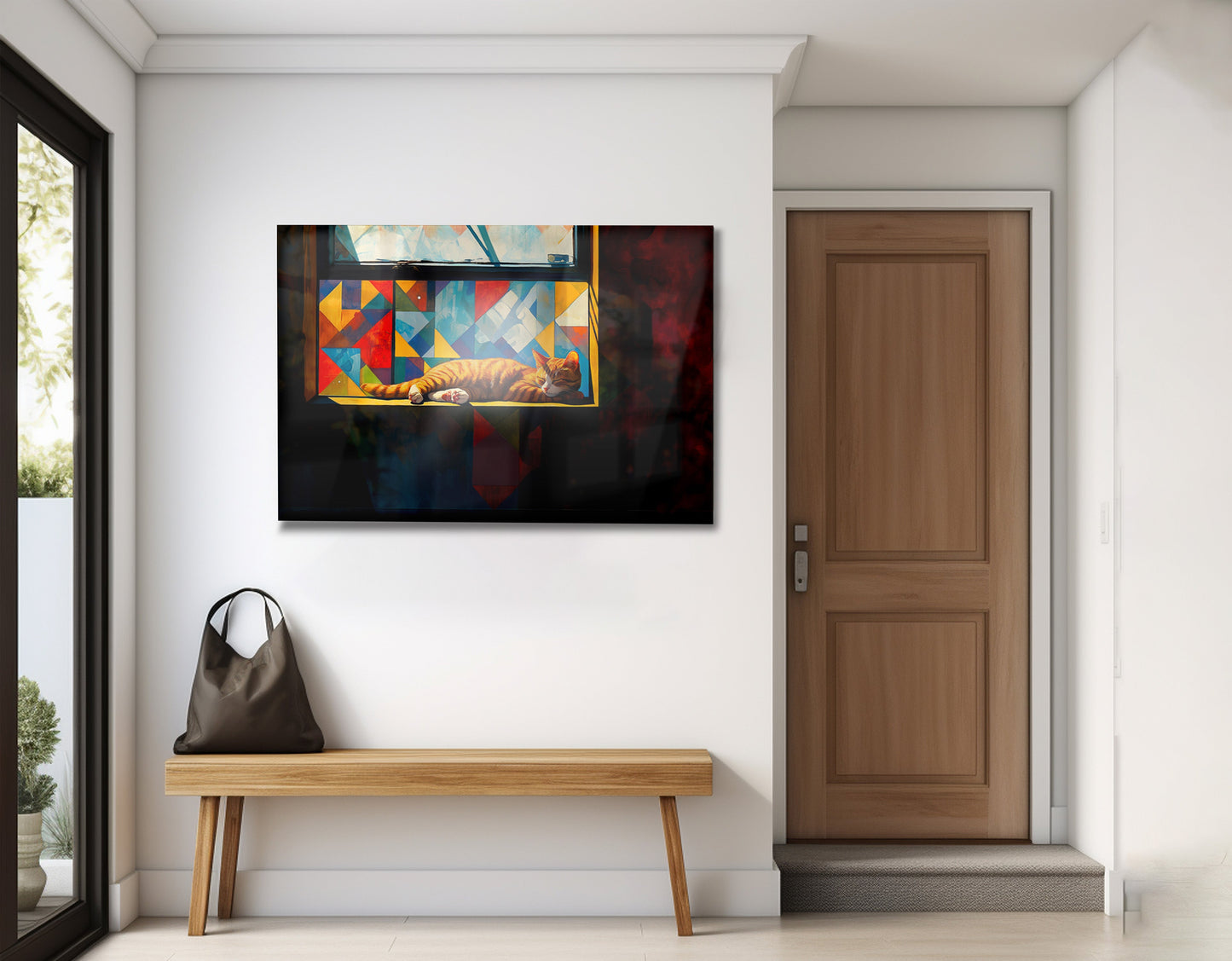 Sleeping Orange Cat Window African American canvas print view 23
